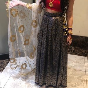 Lengha with Blouse and Shawl